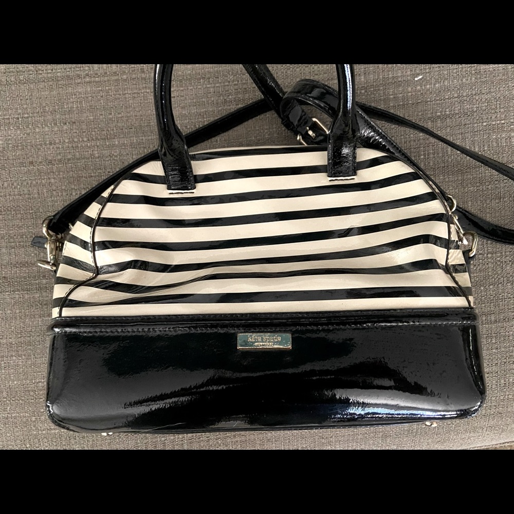 Kate Spade Faux Leather black/white striped bag